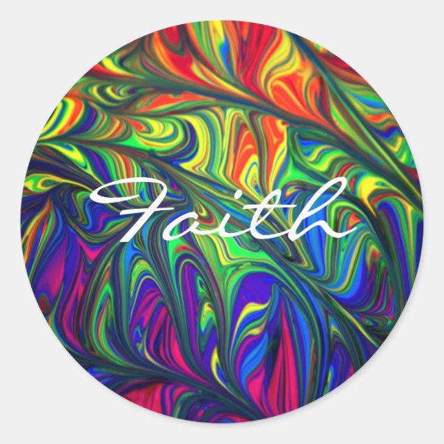 Colorful Faith Classic Round Sticker (Front)