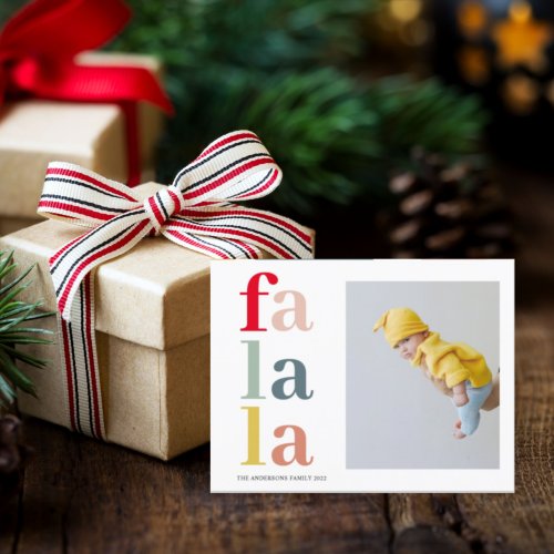 Colorful Falala And Photo  Happy Holidays  Postcard