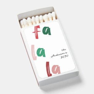 Colorful Falala Hand drawn Personalized Holiday Matchboxes