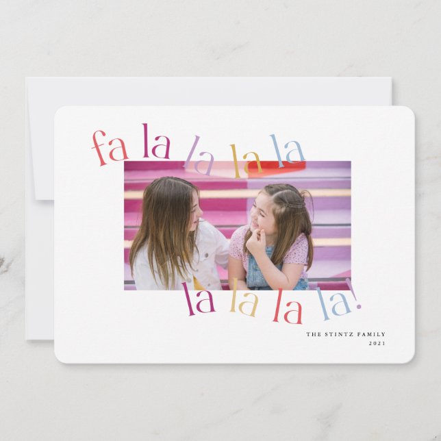 Colorful Falalala Waves Christmas Card (Front)