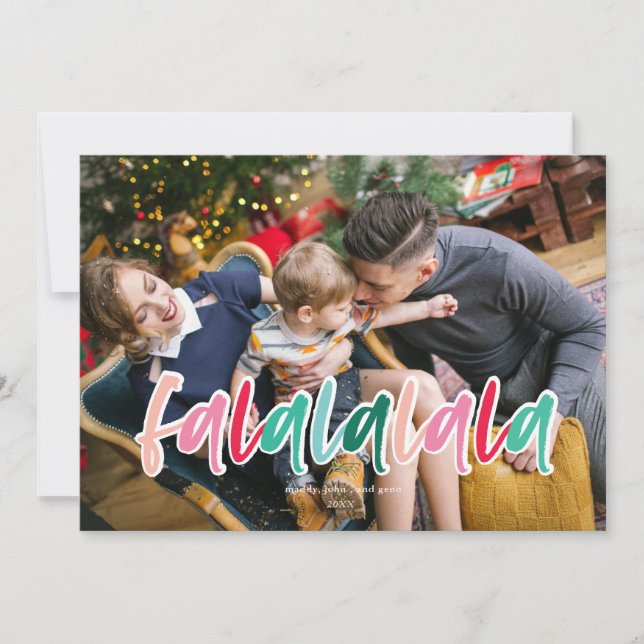 Colorful Falalalala Holiday Card (Front)