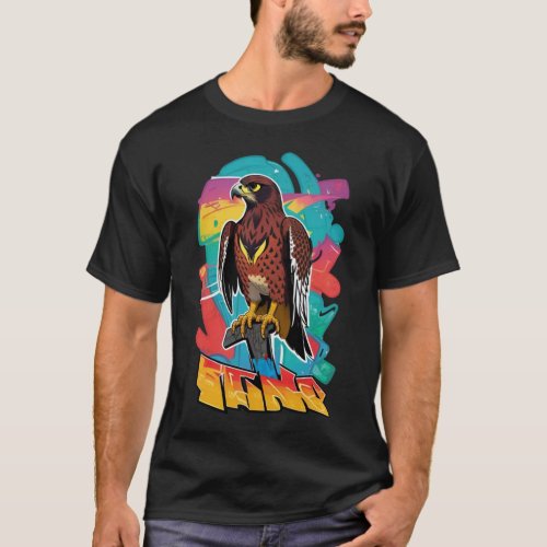 colorful falcon design t_shirt