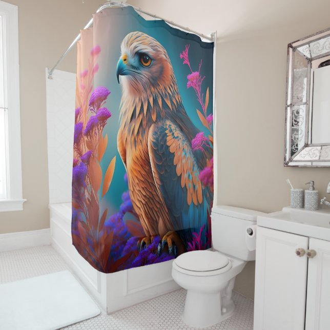Colorful Falcon Shower Curtain (In Situ)
