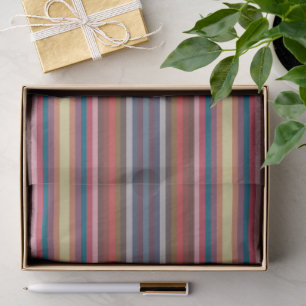 Colorful Fall And Winter Colored Stripes Pattern Tissue Paper