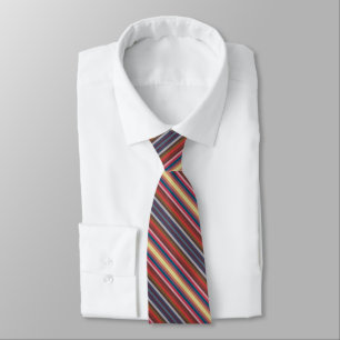 Colorful Fall And Winter Colors Diagonal Stripes Neck Tie