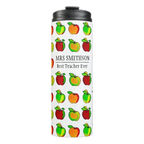 Colorful Fall Apple Pattern Cute Gift For Teacher Thermal Tumbler
