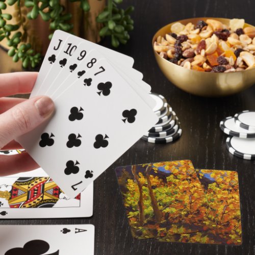 Colorful Fall Aspen Trees in Autumn Playing Cards