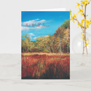 Colorful Fall Autumn Landscape Get Well Soon Card