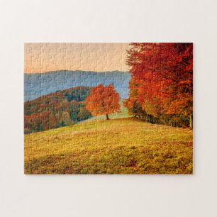 Colorful Fall Autumn Tree Landscape Jigsaw Puzzle