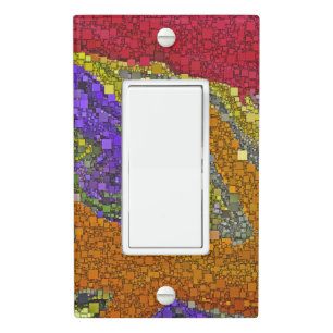 Colorful Fall Bouquet Geometric Design Light Switch Cover