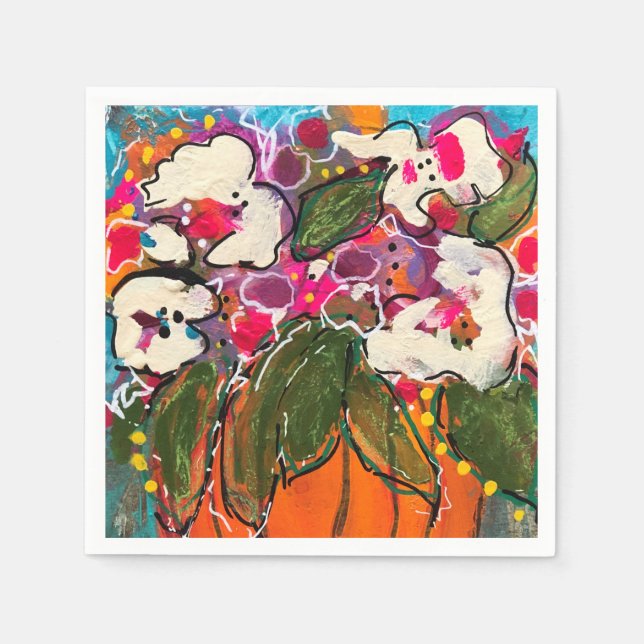 Colorful Fall Cocktail Napkin (Front)