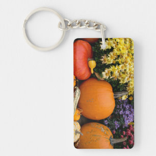 Colorful fall decorative pumpkin display keychain
