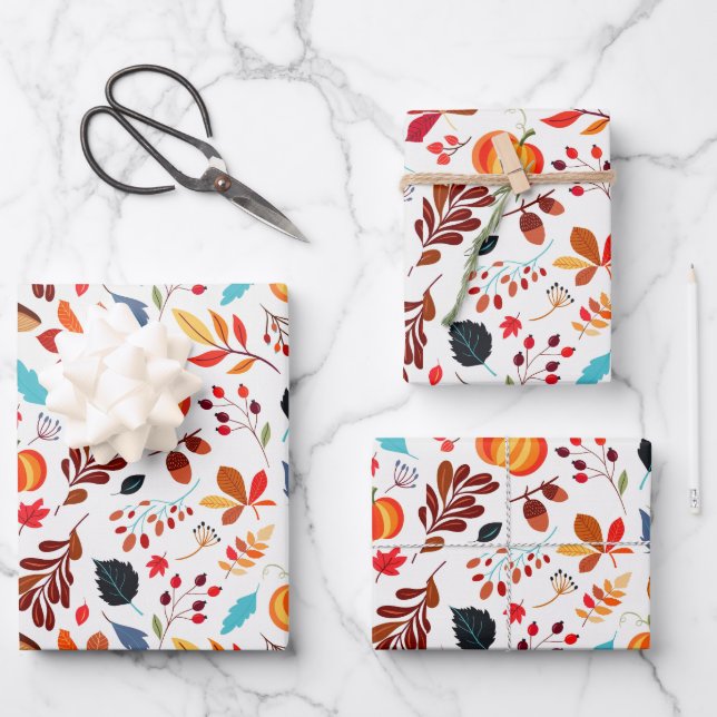 Colorful Fall Favorites | Seasonal Wrapping Paper (Front)