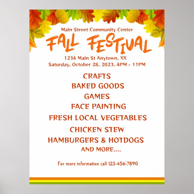 Colorful FAll FESTIVAL Poster (Front)