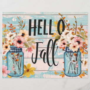 colorful fall flower pattern scrapbook paper
