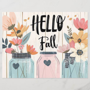 colorful fall flower pattern scrapbook paper