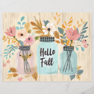 colorful fall flower pattern scrapbook paper