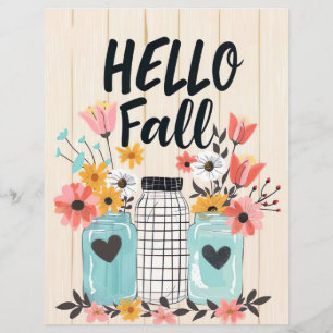colorful fall flower pattern scrapbook paper