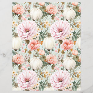 colorful fall flower pattern scrapbook paper