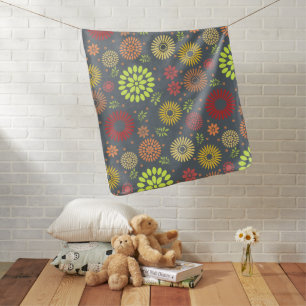 Colorful Fall Flowers in Warm Shades Baby Blanket
