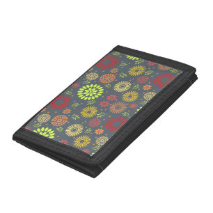 Colorful Fall Flowers in Warm Shades Trifold Wallet