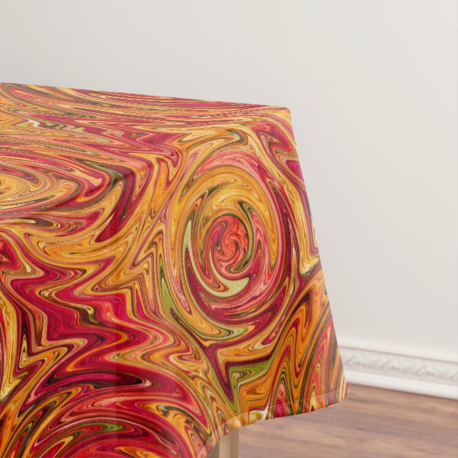 Colorful Fall Foliage Abstract Tablecloth (In Situ)