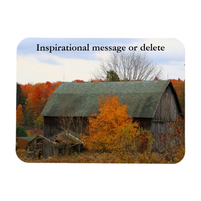 Colorful Fall Foliage Old Farmyard Barn Magnet (Horizontal)