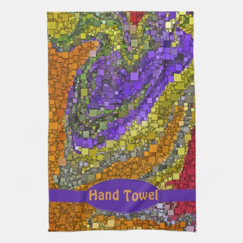 Colorful Fall Geometric Abstract Art Custom Kitchen Towel