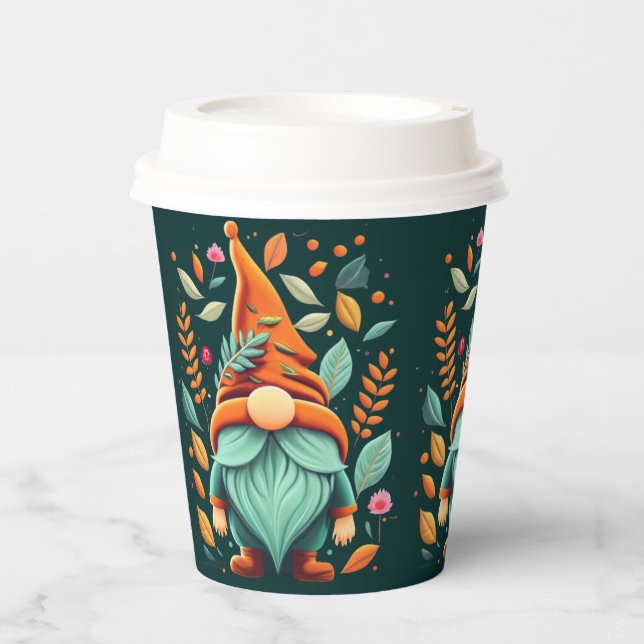 Colorful Fall Gnomes  Paper Cups (Front)