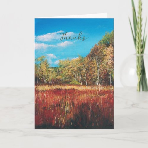 Colorful Fall Landscape Fine Art Thank You Card