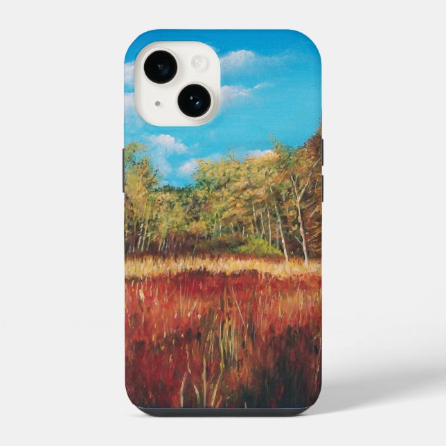 Colorful Fall Landscape Trees Iphone Case (Back)