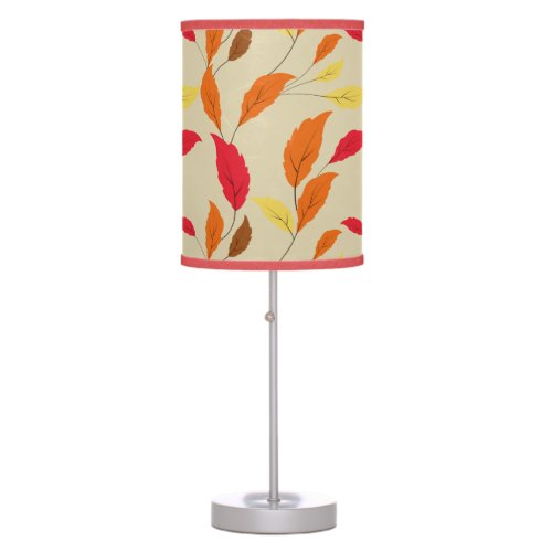Colorful Fall Leafs Pattern Table Lamp