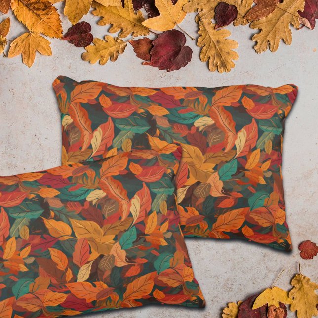 Colorful Fall Leaves Accent Pillow (Creator Uploaded)