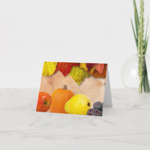 Colorful Fall Leaves and Fresh Fruits Note Card