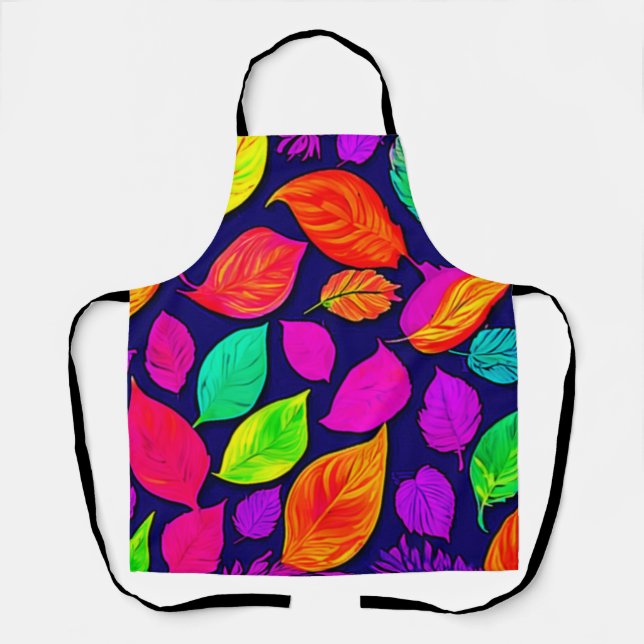 Colorful fall leaves Artwork Apron (Front)