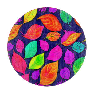Colorful fall leaves Artwork Cutting Board