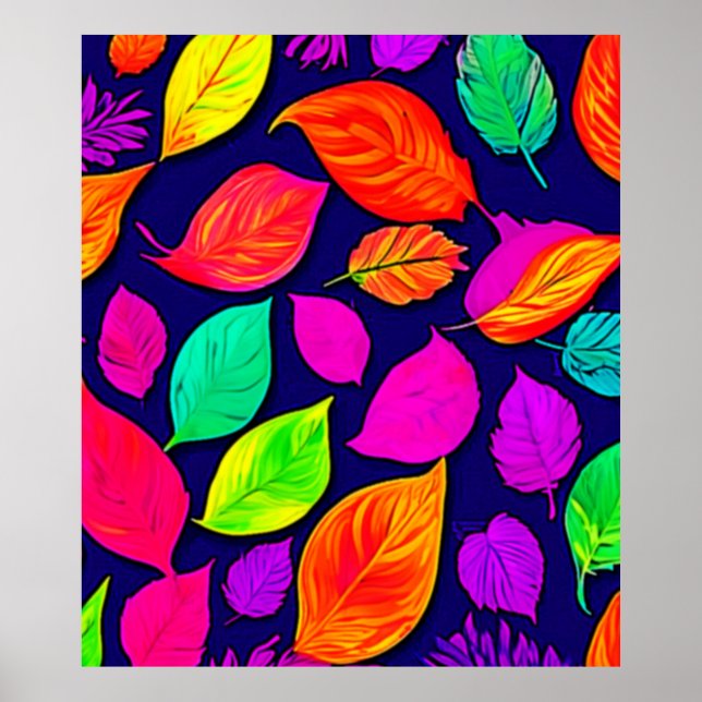 Colorful fall leaves Artwork Poster (Front)