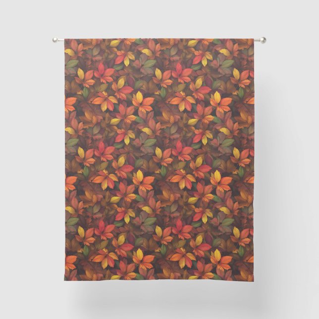 Colorful Fall Leaves Autumn Tones  Sheer Curtains (Front)