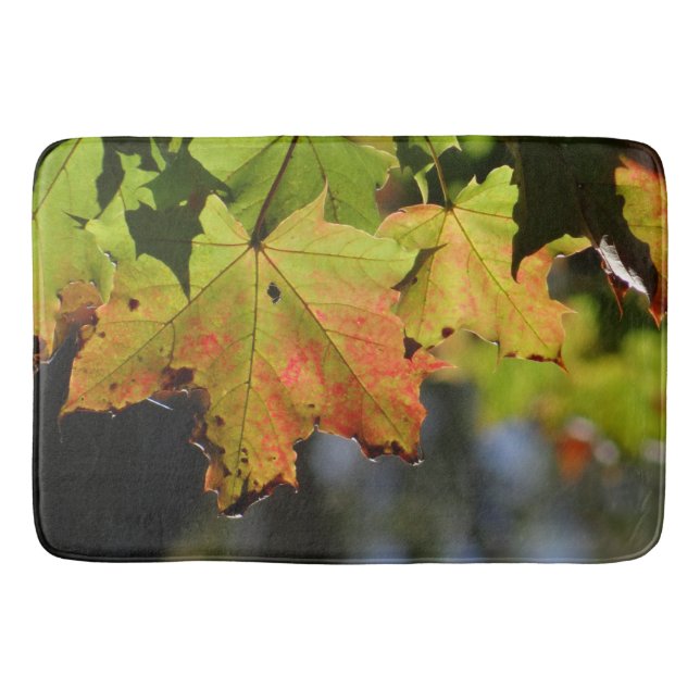 Colorful fall leaves bath mat (Front)