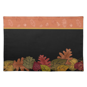 Colorful Fall Leaves Cloth Place Mat