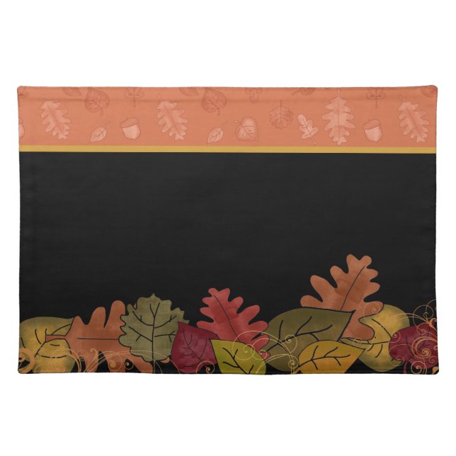 Colorful Fall Leaves Cloth Place Mat (Front)
