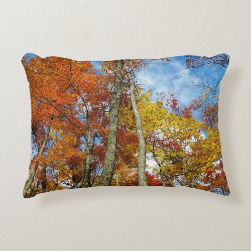 Colorful Fall Leaves Forest Accent Pillow