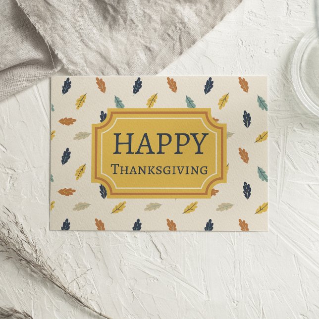 Colorful Fall Leaves Happy Thanksgiving card (Creator Uploaded)