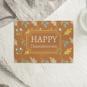 Colorful Fall Leaves Happy Thanksgiving card