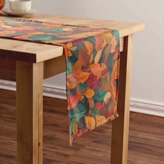 Colorful Fall Leaves Long Table Runner (In Situ)