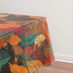 Colorful Fall Leaves Long Tablecloth