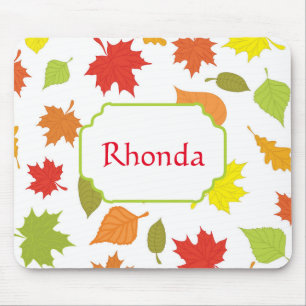 Colorful Fall Leaves Mouse Pad