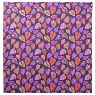 Colorful Fall Leaves On Purple Pattern Cloth Napkin