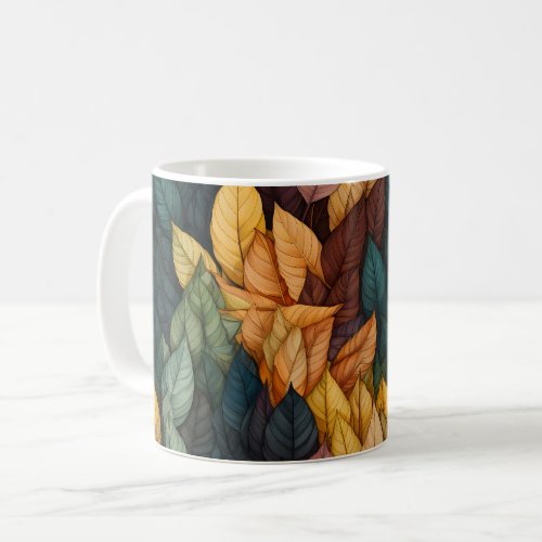 Colorful Fall Leaves Pattern Coffee Mug