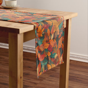 Colorful Fall Leaves Short Table Runner